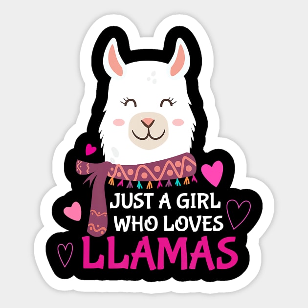 Just A Girl Who Loves Llamas - Alpaca & Llama Lovers Sticker by JaydeMargulies